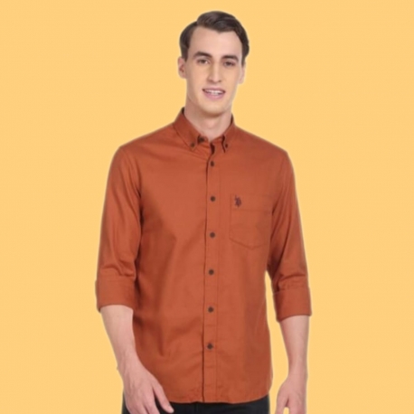 Cotton Shirt - Solid Orange (SHCO21SL )