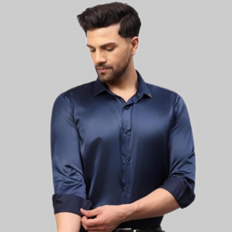 Party Wear Shirt - Navy Blue ( SHPA12SM )