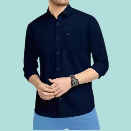 Cotton Shirt - Navy Blue ( SHCO23SL)